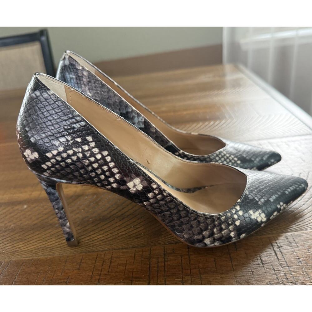 Banana Republic Heels Womens 7M Snake Skin Print Gray Pumps Stiletto High Heel - Picture 4 of 9